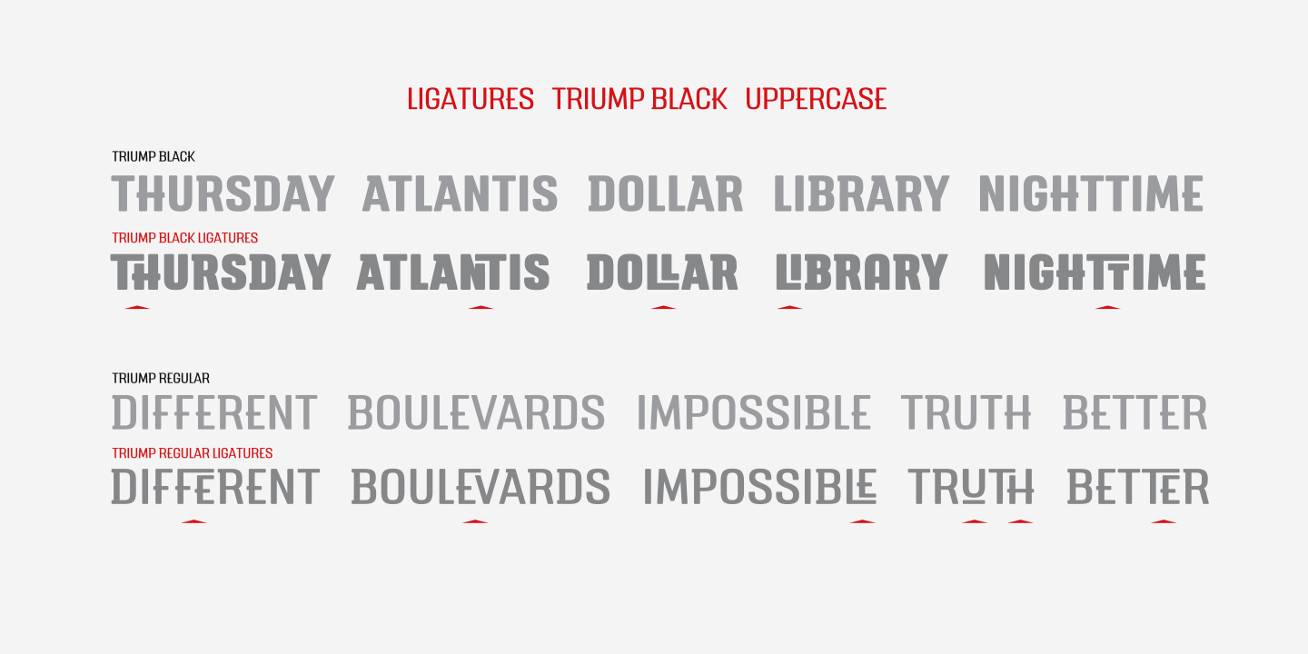 Przykład czcionki Triump Black Italic